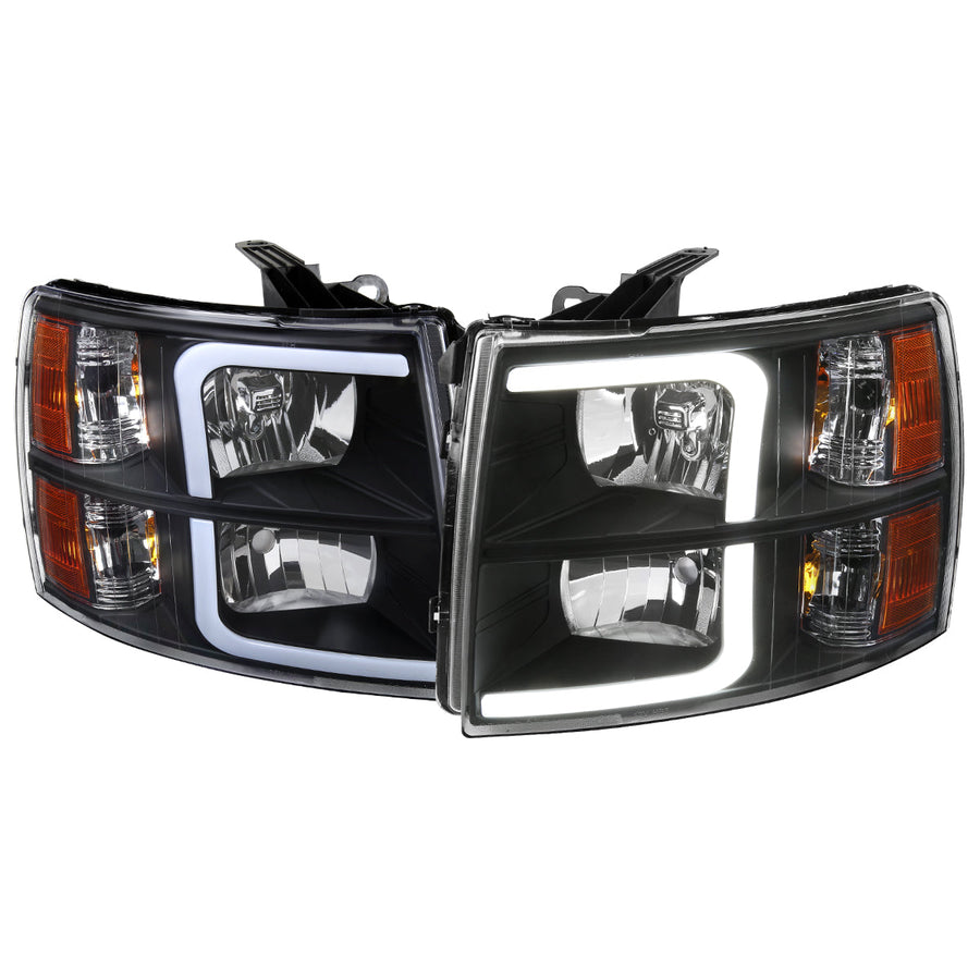 Spec-D 07-13 Silverado 1500/ 07-14 2500HD 3500HD Headlights Black