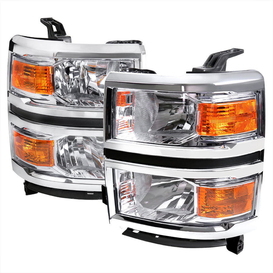 Spec-D 14-15 Chevy Silverado 1500 Headlights OEM Style Chrome