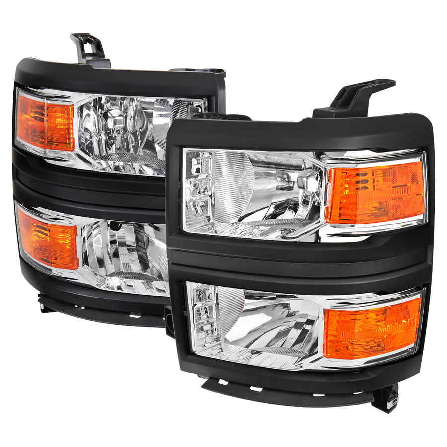 Spec-D 14-15 Chevy Silverado 1500 OEM Style V2 Headlights Chrome