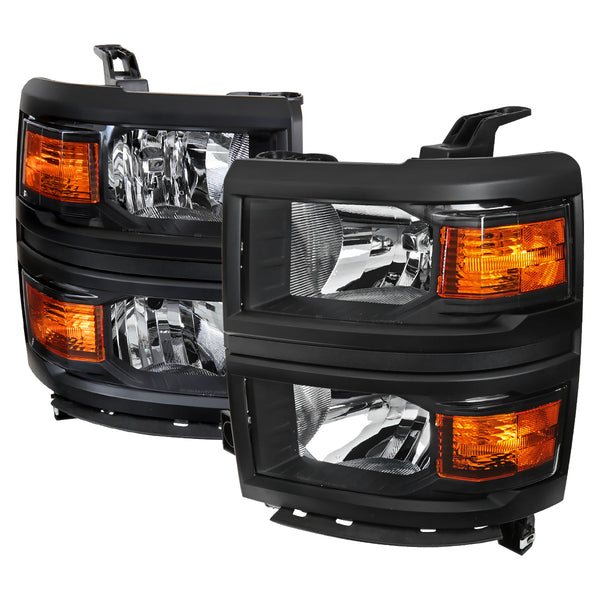 Spec-D 14-15 Chevy Silverado 1500 Headlights OEM Style V2 Black