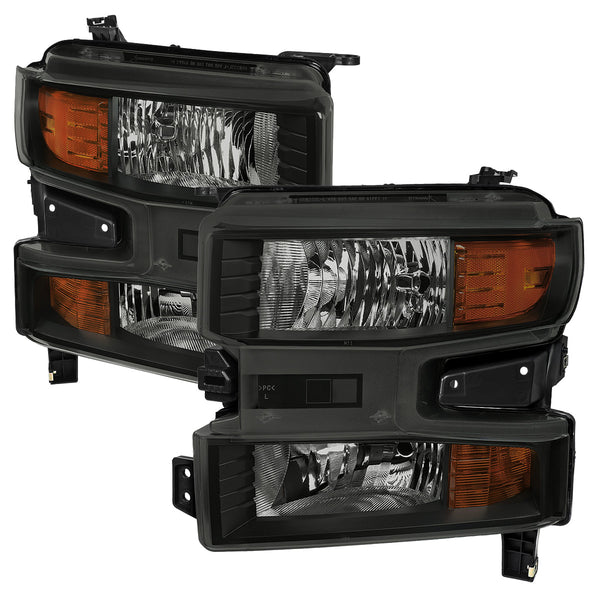 Spec-D 19-21 Chevy Silverado 1500 OEM Style Headlights Black/Smoked