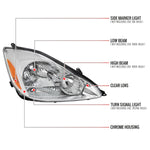 Spec-D 04-05 Toyota Sienna Passenger Headlight OEM Chrome Replacement