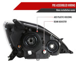 Spec-D 04-05 Toyota Sienna Headlights OEM Style Black Amber