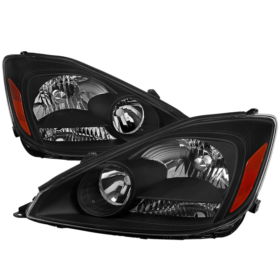 Spec-D 04-05 Toyota Sienna Headlights OEM Style Black Amber