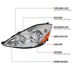 Spec-D 06-10 Sienna Headlights OEM Style Amber Reflector Chrome