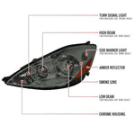 Spec-D 06-10 Sienna Headlights OEM Style Amber Reflector Chrome/Smoked