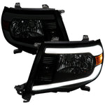 Spec-D 05-11 Tacoma LED Bar OE Style Black w/ Smoked Lens Headlights