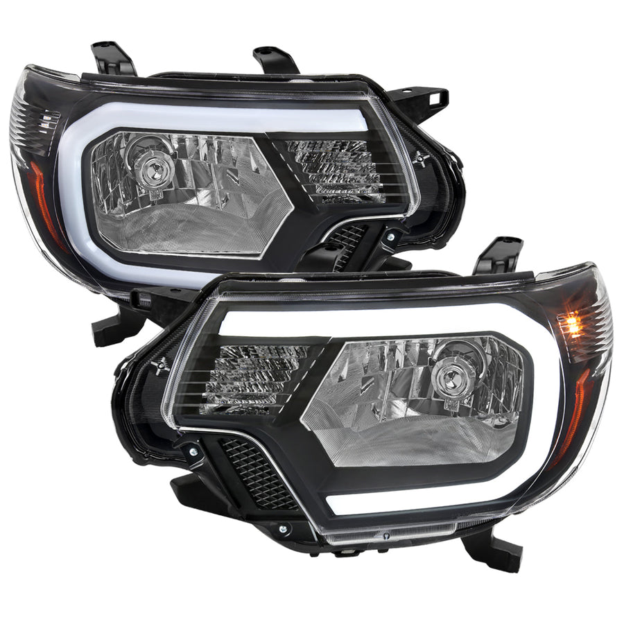 Spec-D 12-15 Tacoma Bar OE Style with Amber Reflector Headlights Black