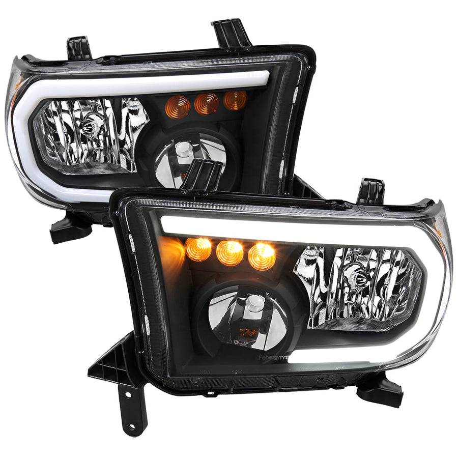 Spec-D 07-13 Tundra/08-17 Sequoia Headlights Retro Tube style Black