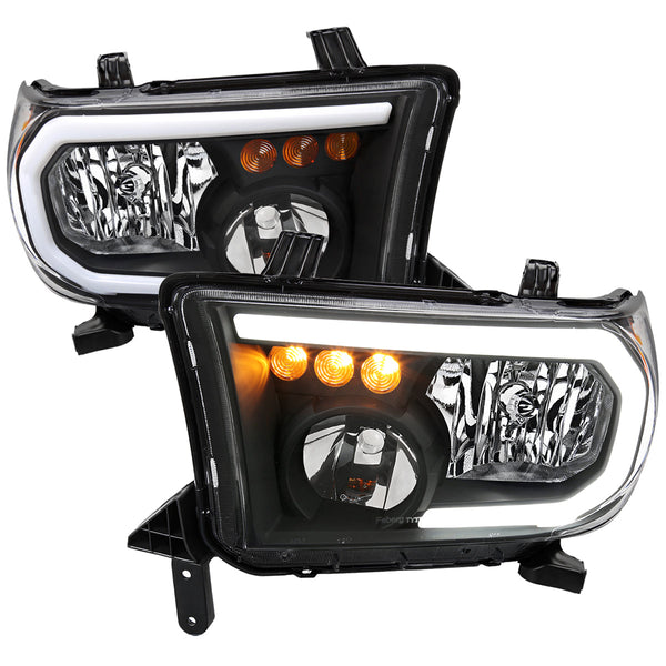Spec-D 07-13 Tundra/08-17 Sequoia Headlights Retro Tube style Black