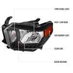 Spec-D 14-21 Tundra Headlights OEM Style Amber Reflectors Black