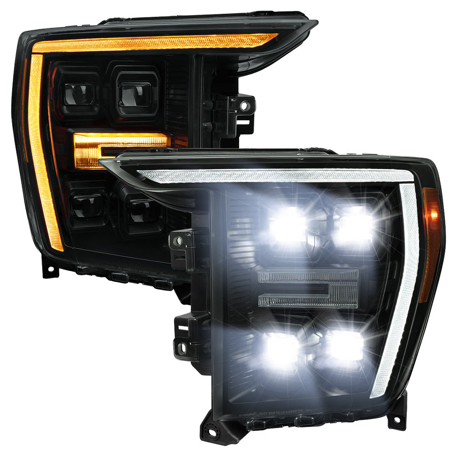 Spec-D 21-23 F-150 SEQ LED Projector Headlights OEM LED Smoked