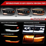 Spec-D 10-18 Ram 1500 2500 3500 /19-21 Ram Classic SEQ Headlights Blk