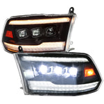 Spec-D 10-18 Ram 1500 2500 3500 /19-21 Ram Classic SEQ Headlights Blk