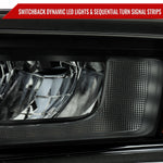 Spec-D 19-21 Silverado 1500 Pro Headlights with SEQ Turn Black/Smoked