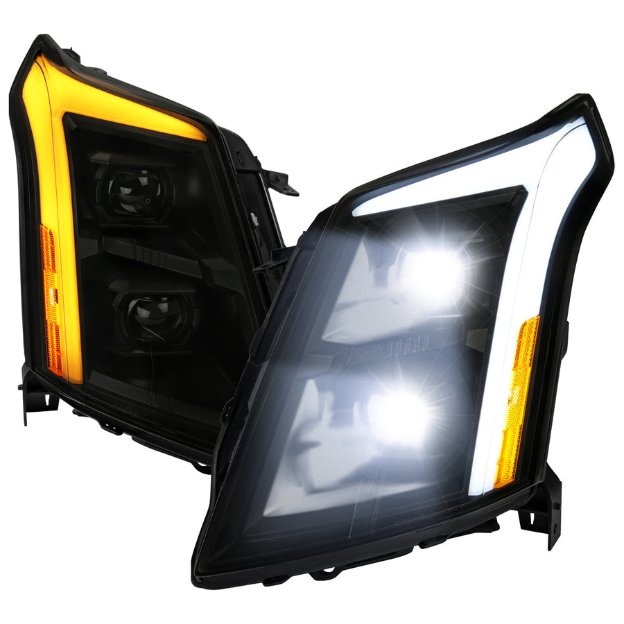 Spec-D 10-16 Cadillac SRX Projector Headlights SEQ LED Black/Smoked