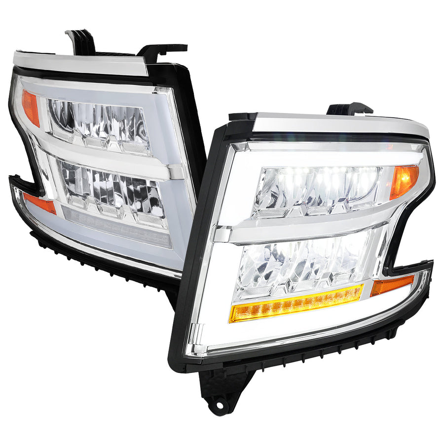 Spec-D 15-20 Chevy Tahoe Suburban Headlights Sequential Chrome/Clear