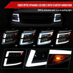 Spec-D 15-20 Chevy Tahoe Suburban Full DRL SEQ Headlights Black/Smoked