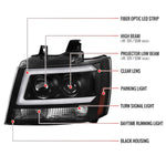 Spec-D 07-13 Avalanche 07-14 Tahoe Suburban Projector Headlights Black