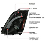 Spec-D 08-14 Cadillac CTS Sequential LED Headlights Black/Smoked