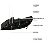Spec-D 06-11 Honda Civic 4DR Headlights R8 Style Light Strip /Smoked