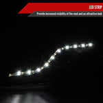 Spec-D 06-11 Honda Civic Sedan Headlights R8 LED Strip Black