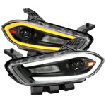 Spec-D 13-16 Dodge Dart Headlights SEQ Animated LED Bar Black