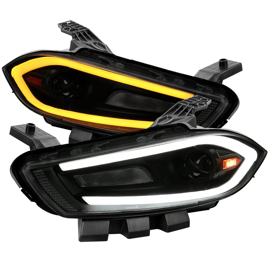 Spec-D 13-16 Dodge Dart Headlights Sequential LED Black/Smoked