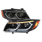 Spec-D 06-08 BMW E90 3 Series Headlights Projector G2 Black