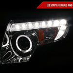 Spec-D 07-10 Ford Edge Halo Projector Headlights LED Strip Chrome