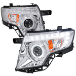 Spec-D 07-10 Ford Edge Halo Projector Headlights LED Strip Chrome