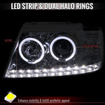 Spec-D 02-05 Ford Explorer Dual Halo Projector Headlights Chrome