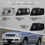 Spec-D 02-05 Ford Explorer Dual Halo Projector Headlights Chrome