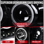 Spec-D 02-05 Ford Explorer Dual Halo Projector Headlights Strip Black