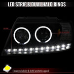 Spec-D 02-05 Ford Explorer Headlights Dual Halo Projector Black