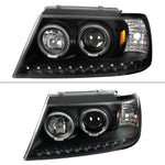 Spec-D 02-05 Ford Explorer Headlights Dual Halo Projector Black