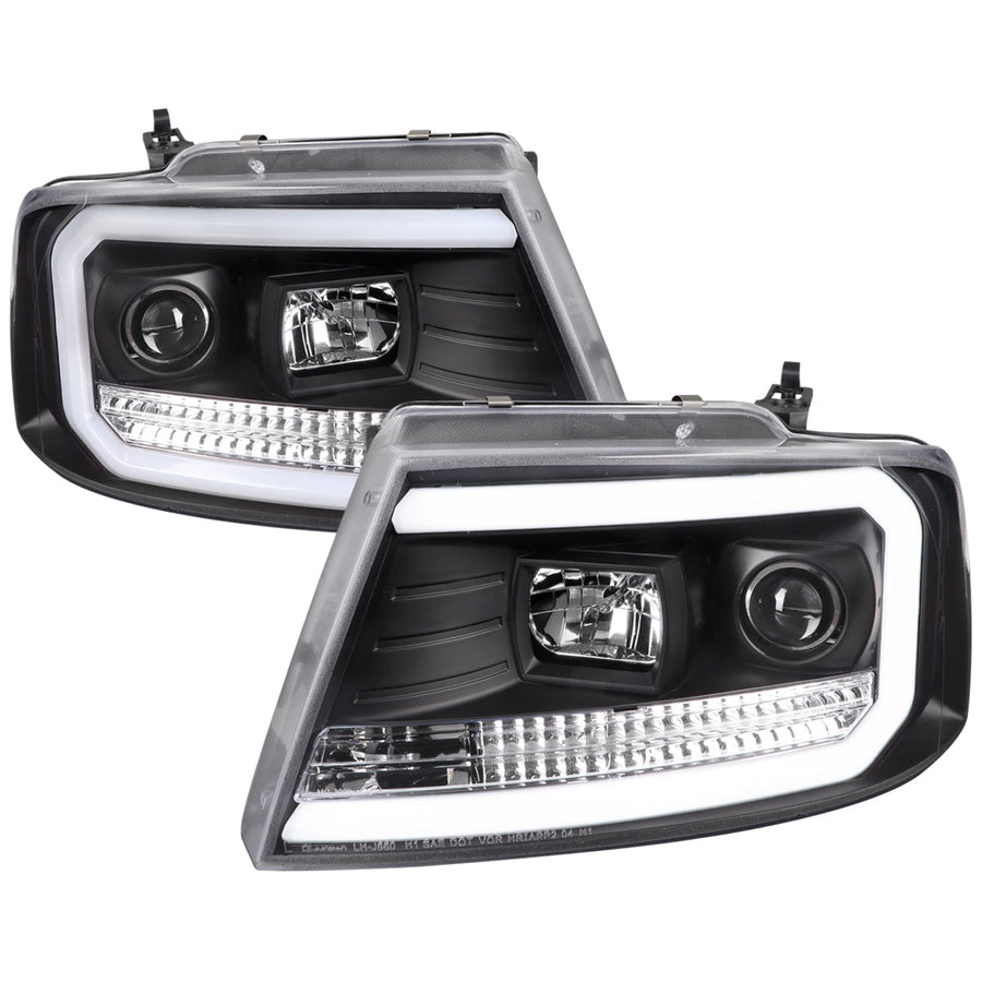 Spec-D 04-08 Ford F150/06-08 Lincoln Mark LT Headlights LED Bar Black