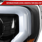 Spec-D 21-25 Ford F-150 Projector Headlights SEQ LED Bar Black