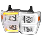 Spec-D 08-10 F250/F350/F450/F550 Sequential Headlights Chrome
