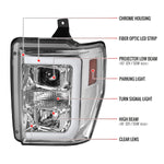 Spec-D 08-10 Ford F-250 F-350 F-450 LED Projector Headlights Chrome
