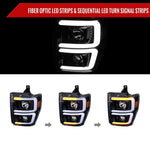 Spec-D 08-10 Ford F-250 Super Duty Headlights Sequential Jet Black