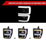 Spec-D 08-10 Ford F250/F350/F450/F550 Sequential Headlights Black