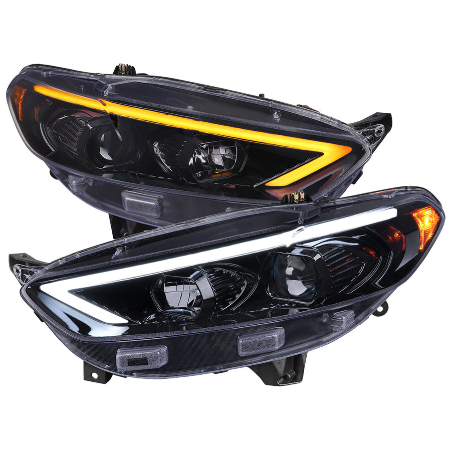 Spec-D 13-16 Ford Fusion SEQ Projector Headlights GL Black w/Smoked