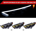 Spec-D 13-16 Ford Fusion Headlights Sequential LED Bar Black/Clear