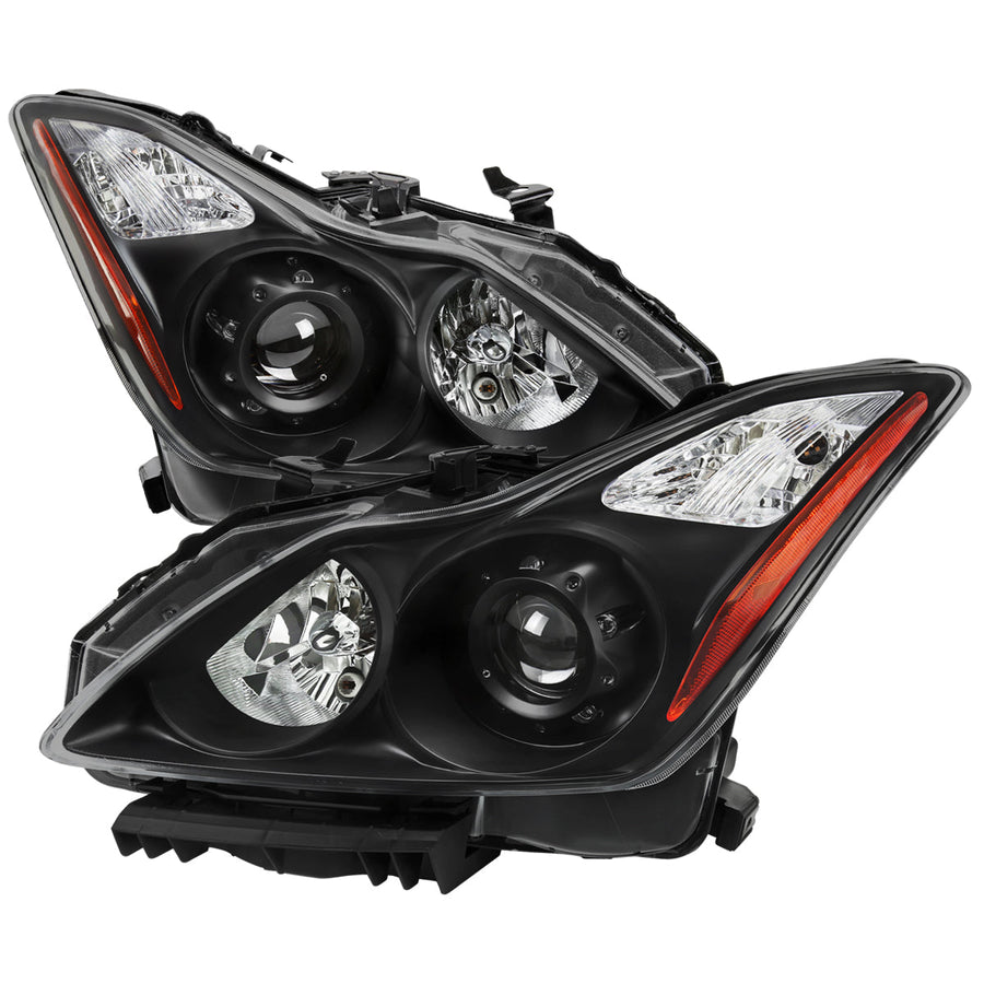 Spec-D 08-13 G37 14-15 Q60 2DR Headlights OEM Style Black/Clear