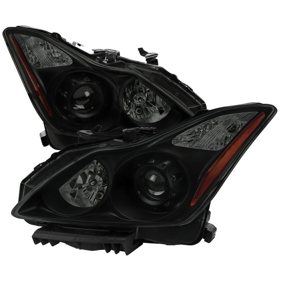 Spec-D 08-13 G37/14-15 Q60 2DR Headlights OEM Style Black/Smoked
