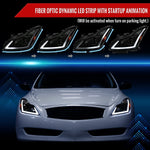 Spec-D 08-13 G37/14-15 Q60 2DR Sequential Headlights Black/Smoked
