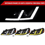 Spec-D 05-10 Pontiac G6 Headlights Sequential LED Bar Projector Black