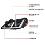 Spec-D 05-10 Pontiac G6 Headlights Sequential LED Bar Projector Black