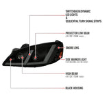 Spec-D 05-10 Pontiac G6 Projector Headlights Strip SEQ Black/Smoked